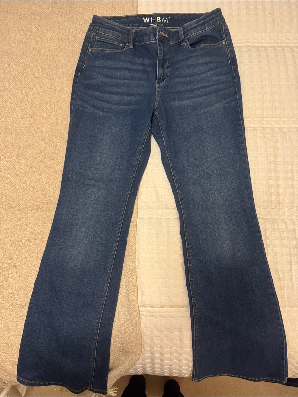 White House Black Market Women's Dark Blue Flare Jeans